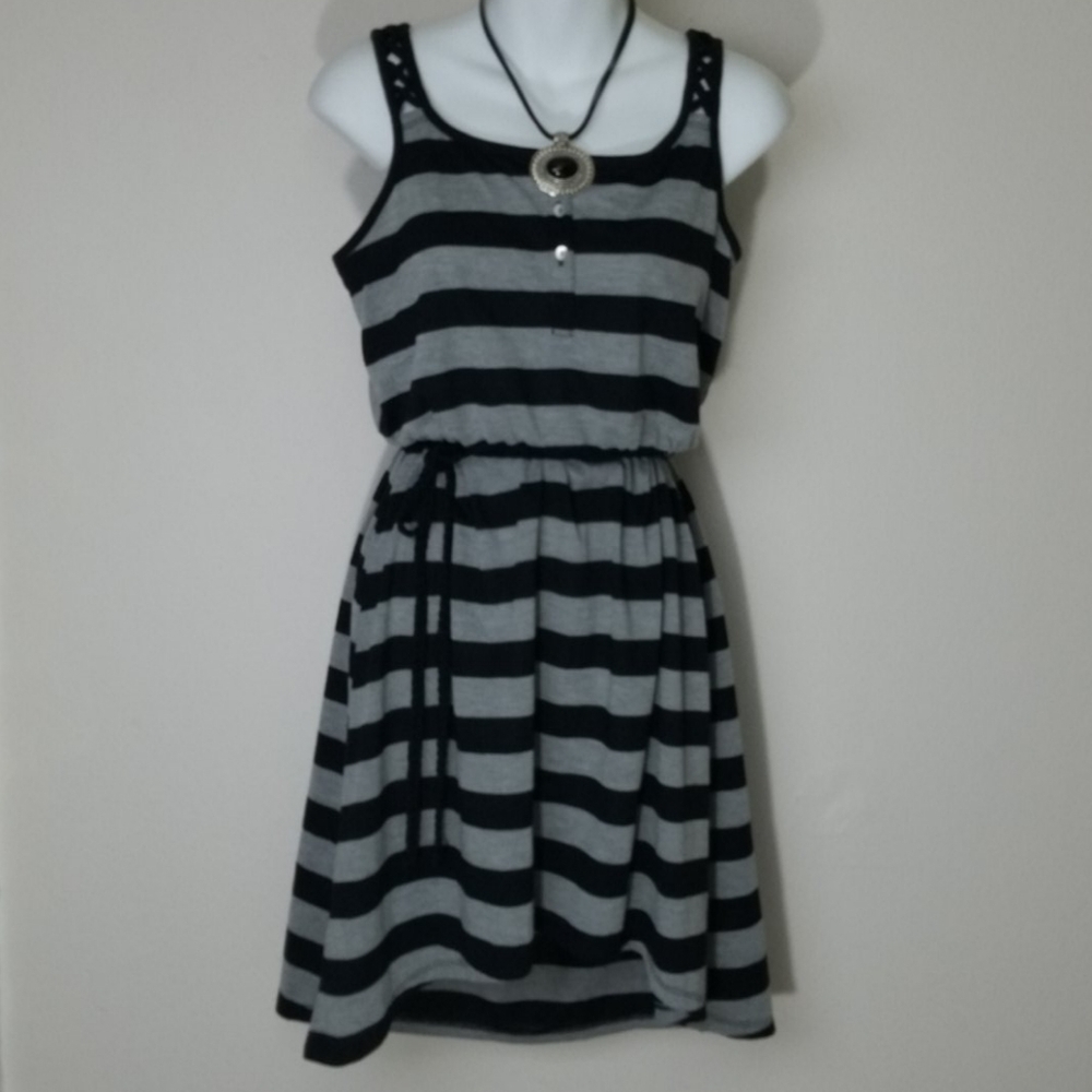 Sundress t-shirt striped belted shark bite stretch